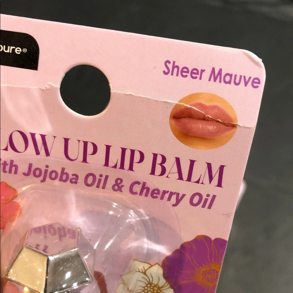 Jojoba and‎ Cherry oil sheer pink sheer nude sheer mauve glow up lip balms 3pack